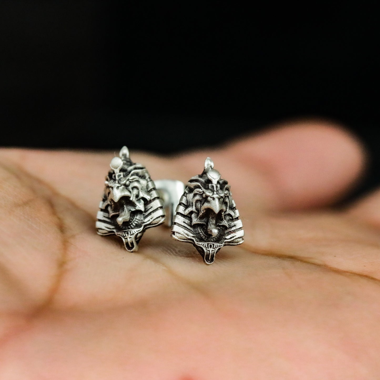 Horus 925 silver earrings, ancient egypt pharaoh silver earrings, eye of horus earrings-handmade