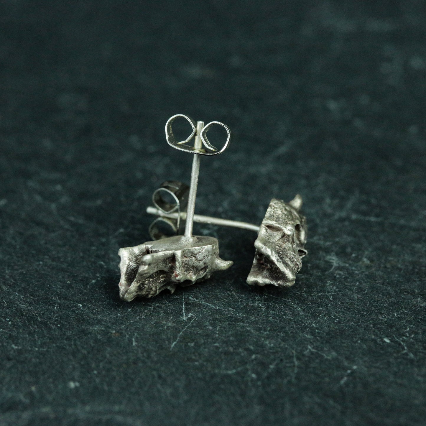 Gothic Skull 925 Silver Earrings, Demon Skull Silver Earrings, Personalized Undead Silver Jewelry - Handmade