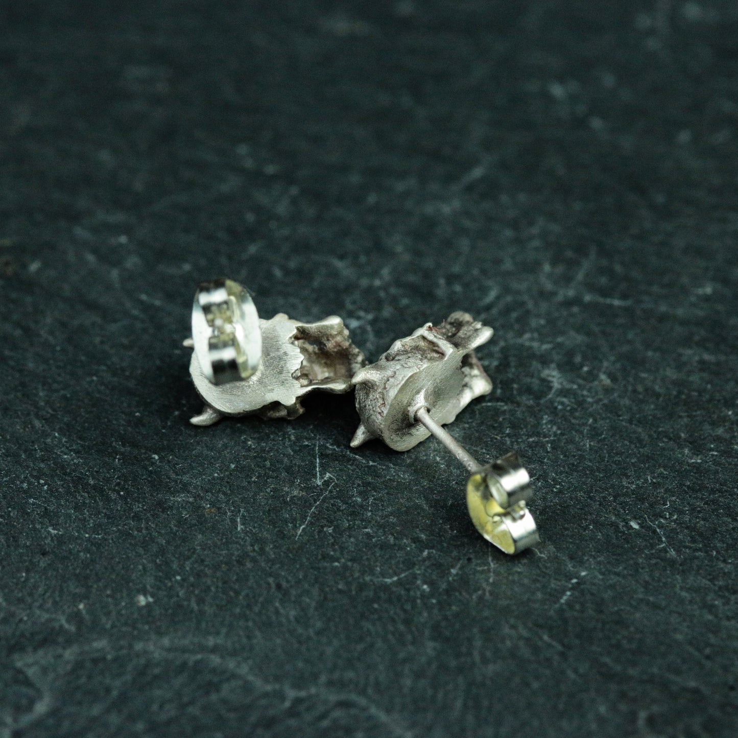 Gothic Skull 925 Silver Earrings, Demon Skull Silver Earrings, Personalized Undead Silver Jewelry - Handmade