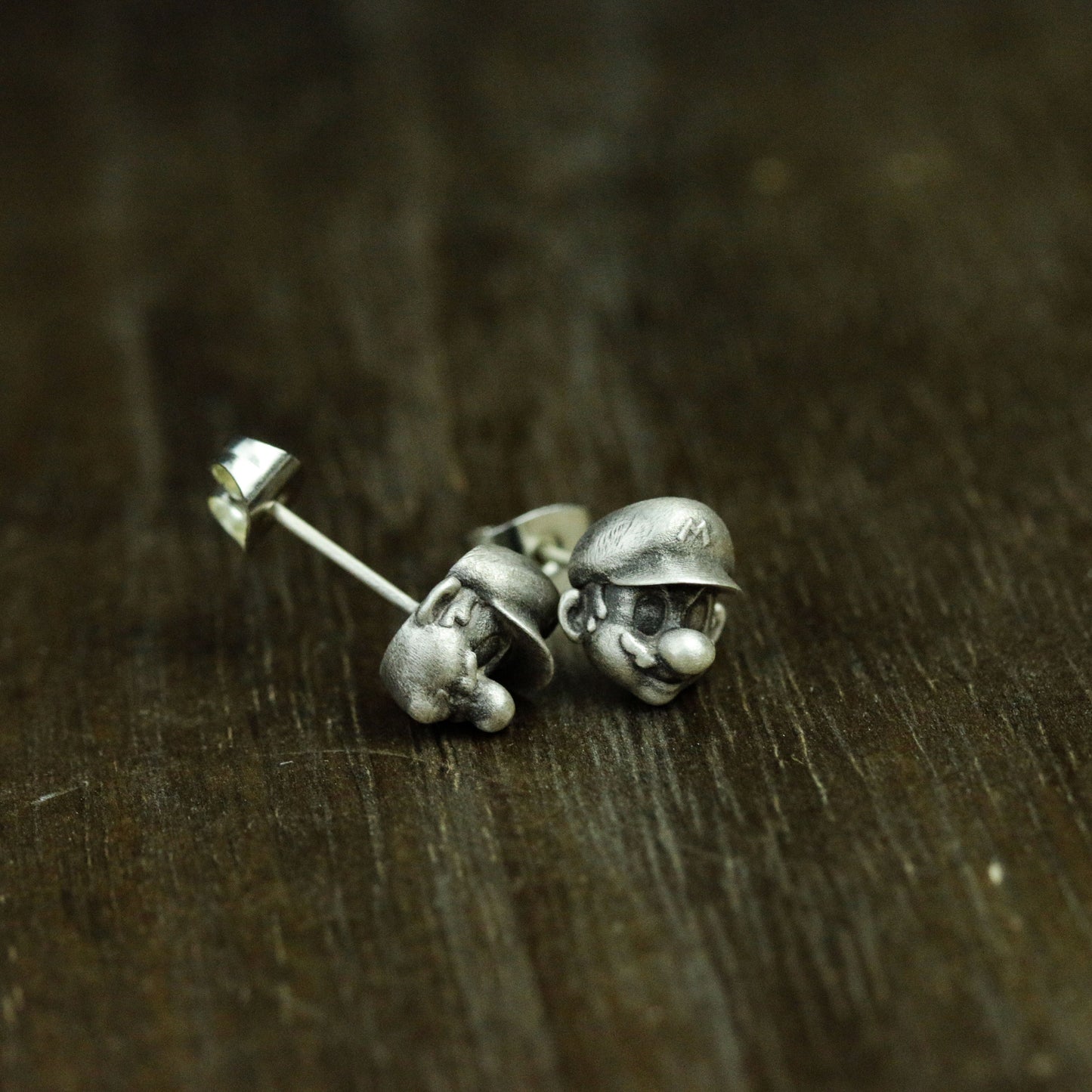 Retro Game Plumber Studs - Handmade 925 Sterling Silver Earrings