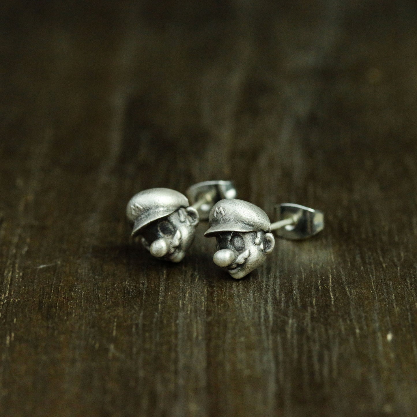 Retro Game Plumber Studs - Handmade 925 Sterling Silver Earrings