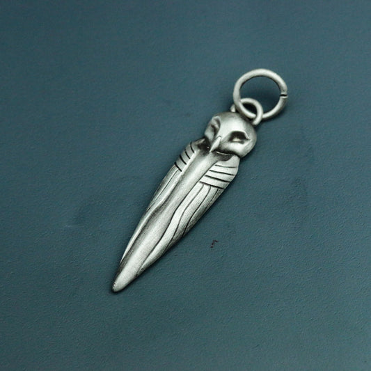 Owl 925 Silver Pendant Necklace, Scary Bird Silver Pendant, Owl Silver Necklace - Handmade Gifts