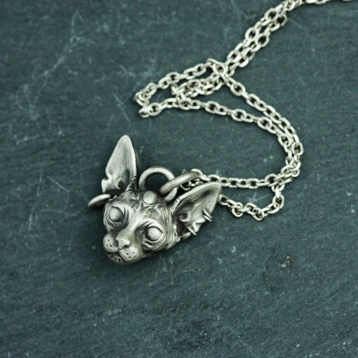 Hairless cat 925 silver pendant necklace, pet cat silver pendant, personalized animal silver necklace-handmade