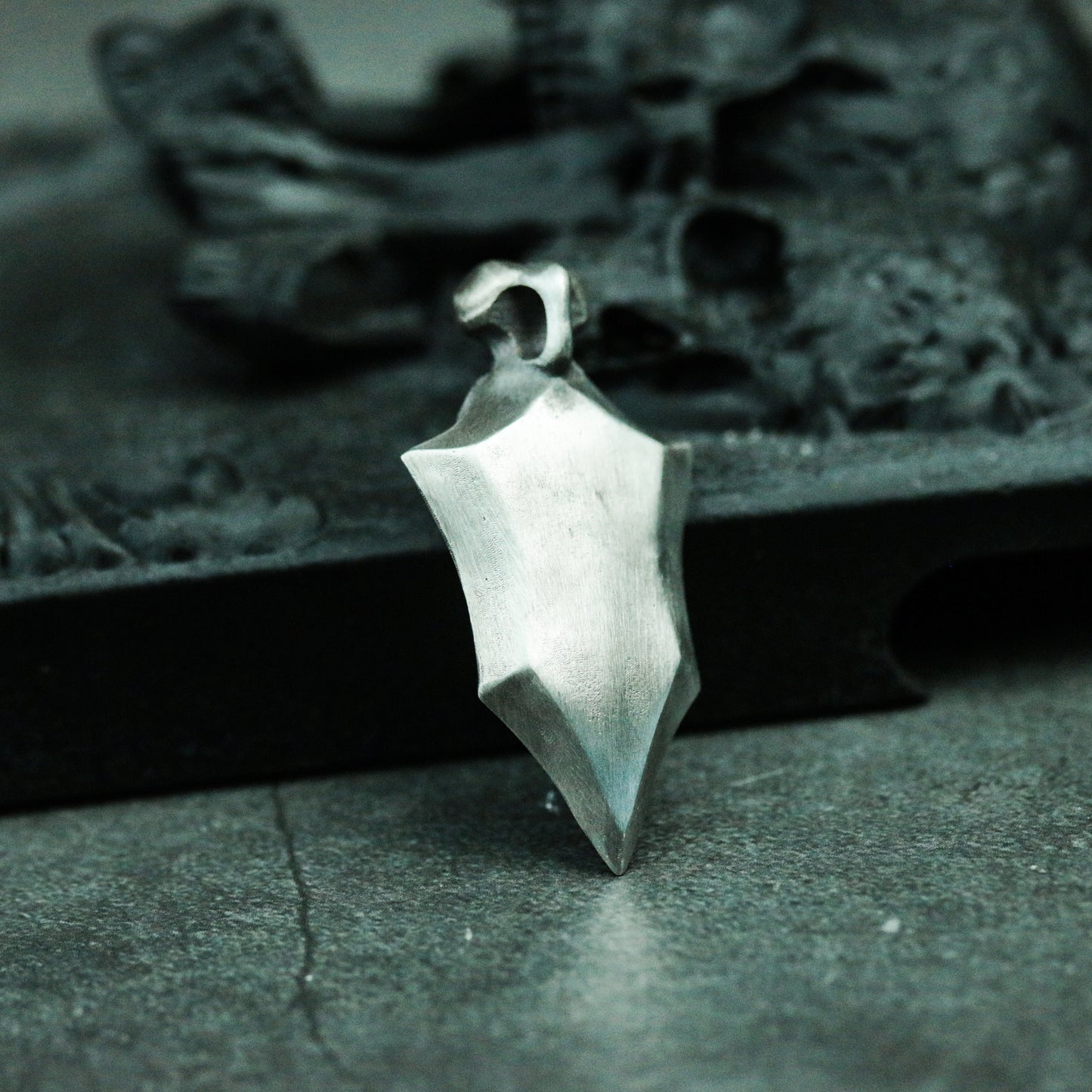 Gothic Skull Tag - Graveyard Reaper 925 Silver Pendant Necklace - Unique Handmade Silver Pendant - SATANHORN