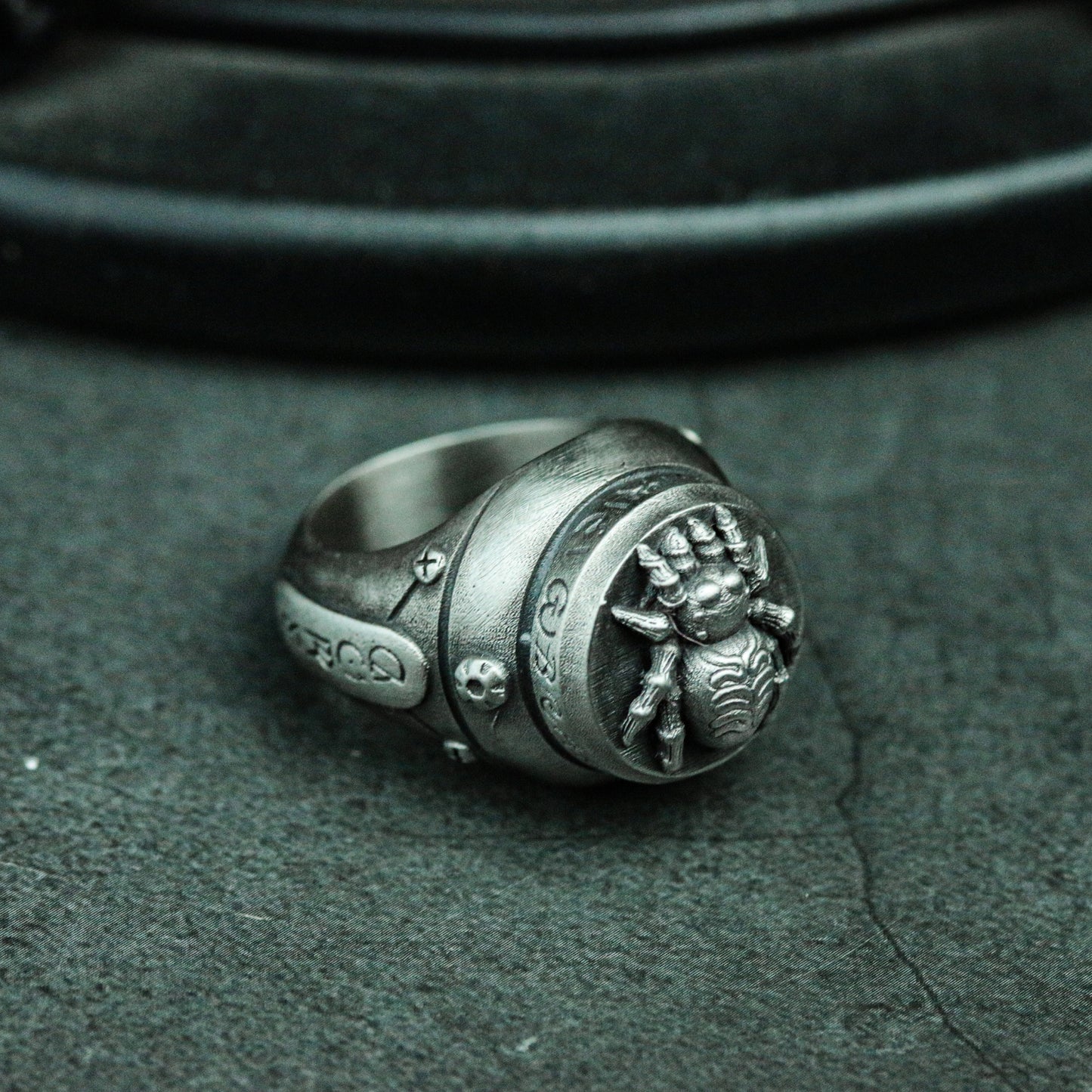 Industrial style spider 925 silver ring, punk spider ring, unique animal ring gift artisan made