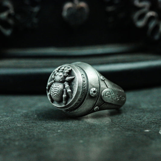 Industrial style spider 925 silver ring, punk spider ring, unique animal ring gift artisan made