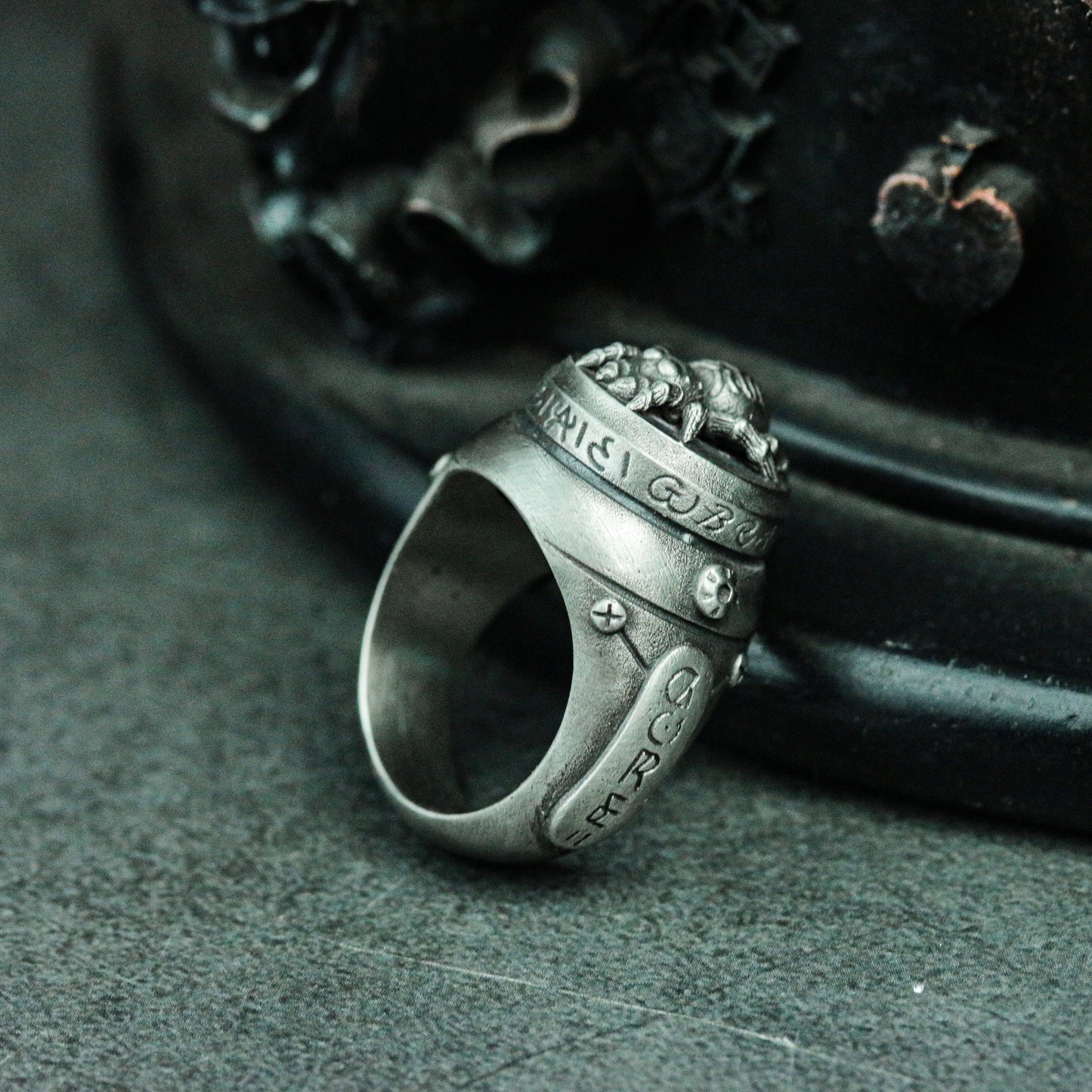 Industrial style spider 925 silver ring, punk spider ring, unique animal ring gift artisan made