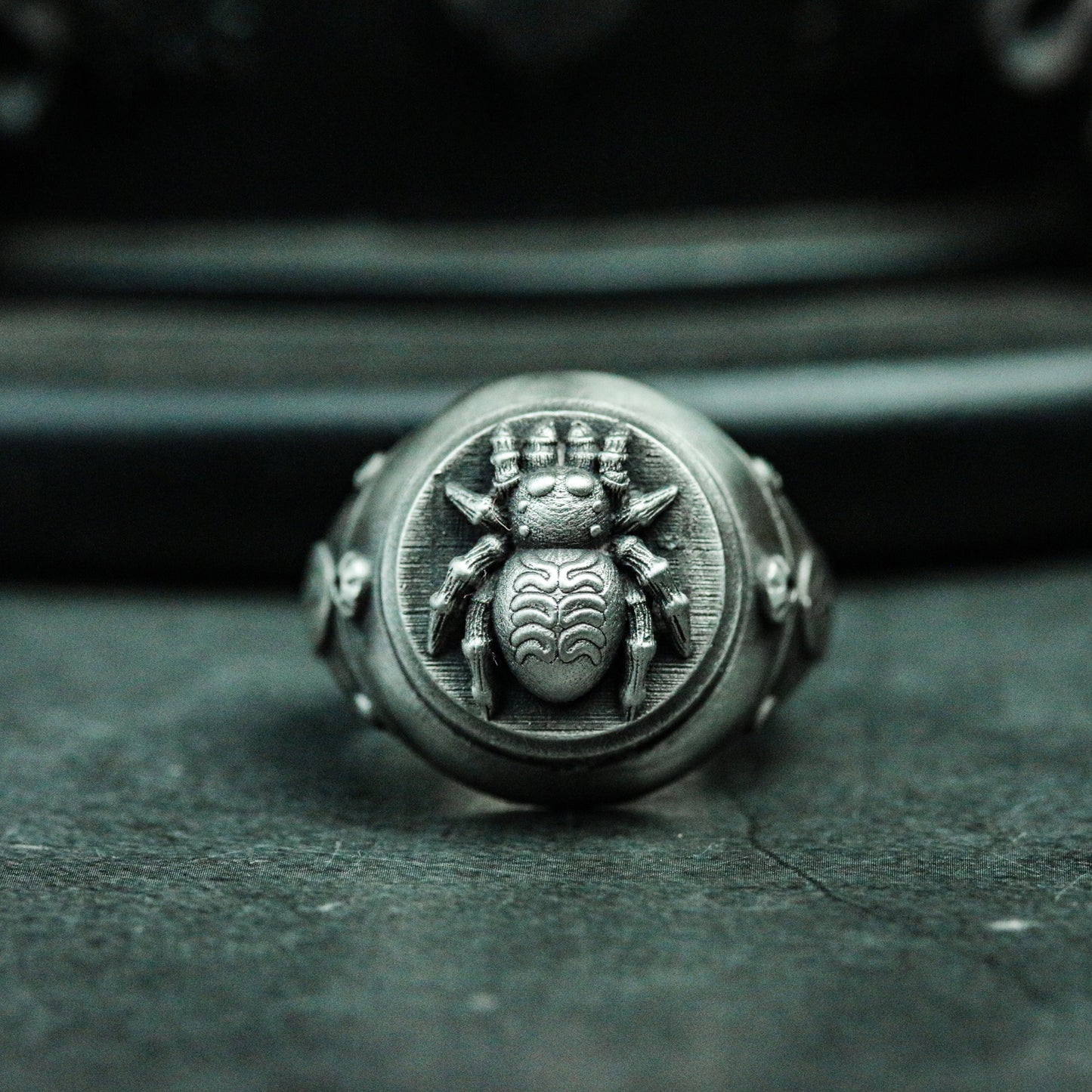 Industrial style spider 925 silver ring, punk spider ring, unique animal ring gift artisan made
