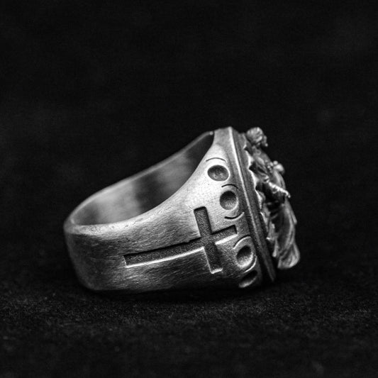 christ sermon silver ring, icon ring, statue ring, silver man ring, generative statue, brass ring, jesus ring