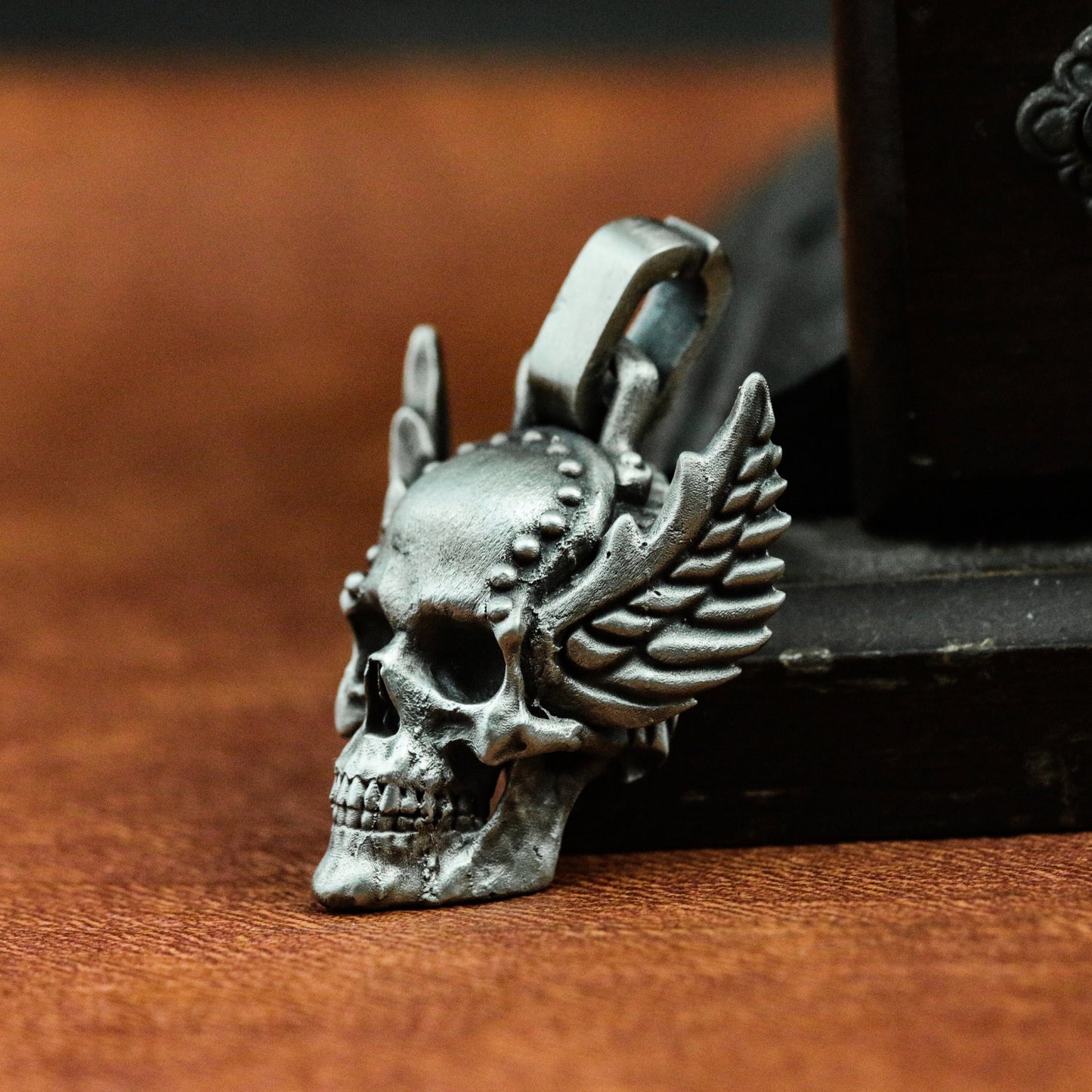 Odin Ares Skull 925 Silver Pendant Necklace - Caesar Nordic Style Necklace - Protoss Skull Necklace Wings