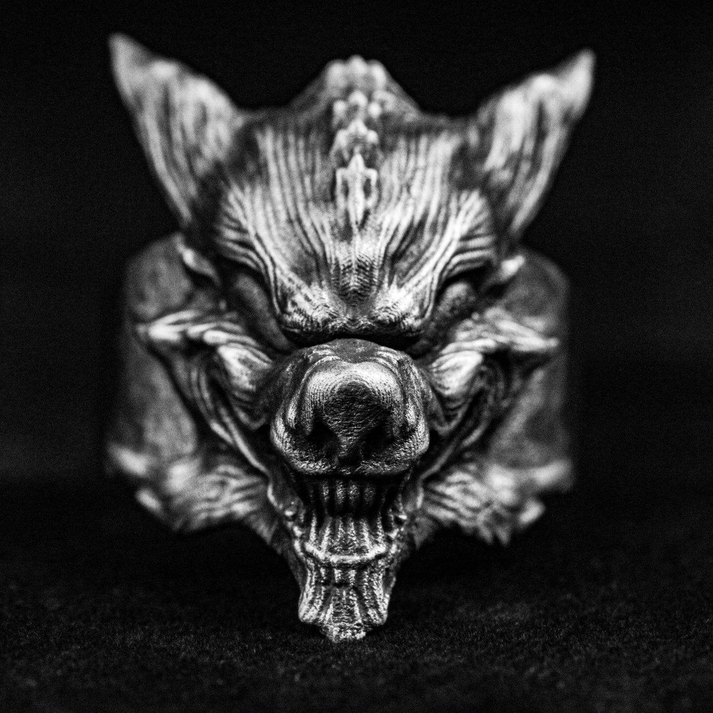Insidious wolf ring, mask silver ring, wolf silver jewelry, 925 sterling silver wolf ring, ghost face ring, men's ring