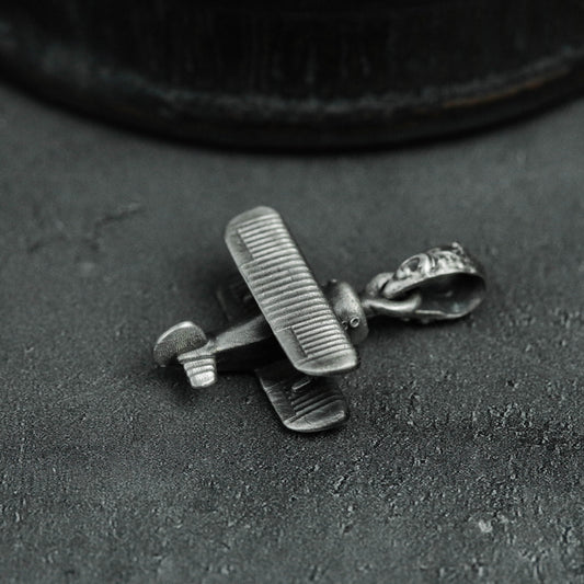 Silver pendant 925 model airplane,Sterling Silver Vintage Airplane Necklace Unique Necklace Gift for Male Flight Student Aviator