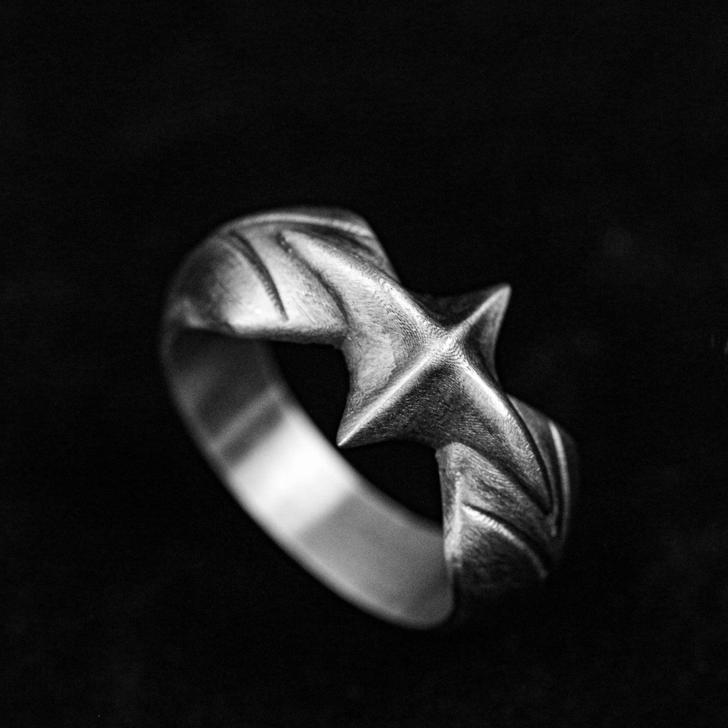 Meteor Silver Ring-Simple Silver Jewelry-Design Trend Silver Jewelry-Star Ring 925 Sterling Silver Cross Ring-Couple Ring-Gift for Partner