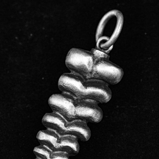rattlesnake sterling silver pendant, silver necklace, silver bone, spine necklace, bone silver, handmade accessories spine silver jewelry