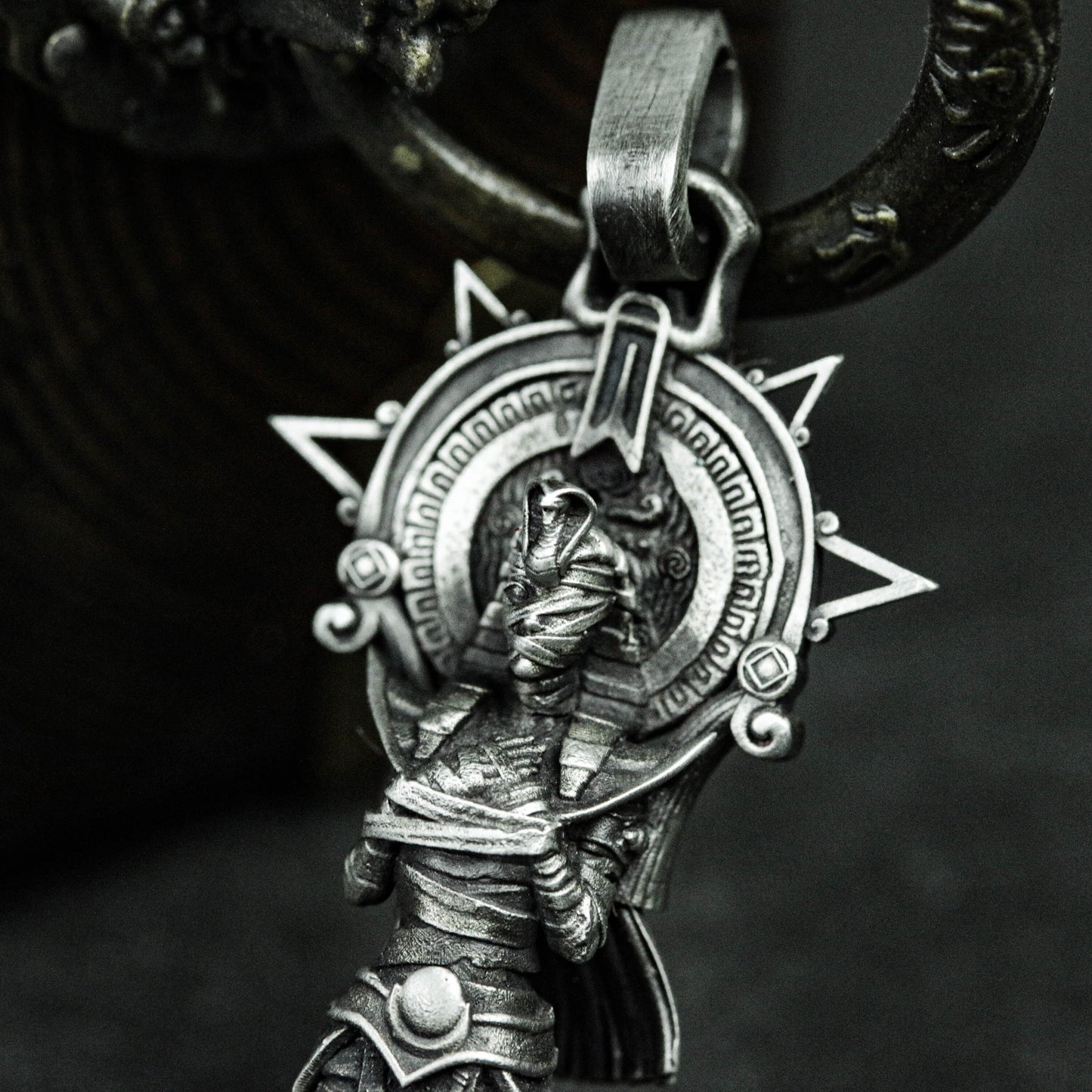 Egyptian Mummy 925 Sterling Silver Pendant Necklace, Mummy Sun Goddess Pendant Necklace, Goddess Mummy Pendant - Artisan Made