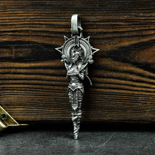 Egyptian Mummy 925 Sterling Silver Pendant Necklace, Mummy Sun Goddess Pendant Necklace, Goddess Mummy Pendant - Artisan Made