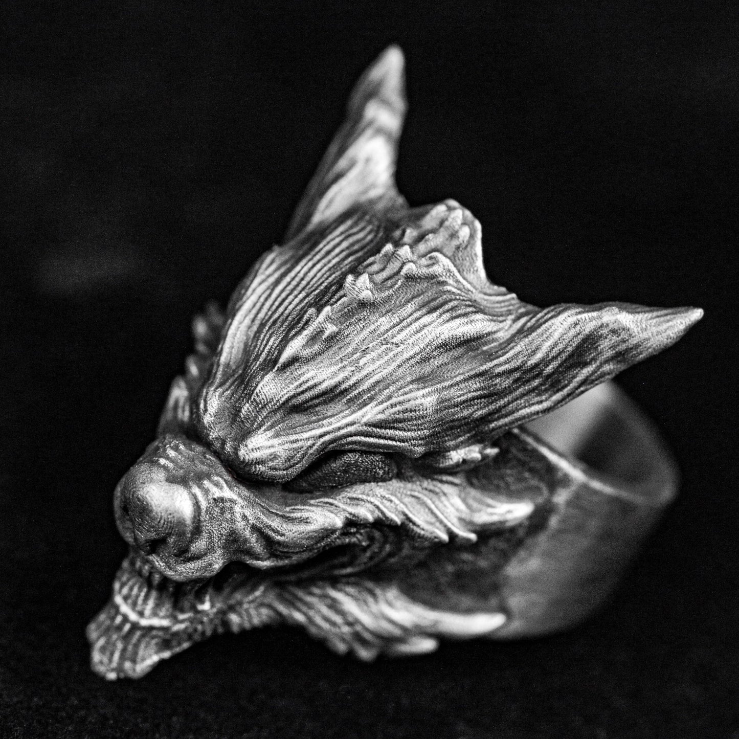 Insidious wolf ring, mask silver ring, wolf silver jewelry, 925 sterling silver wolf ring, ghost face ring, men's ring