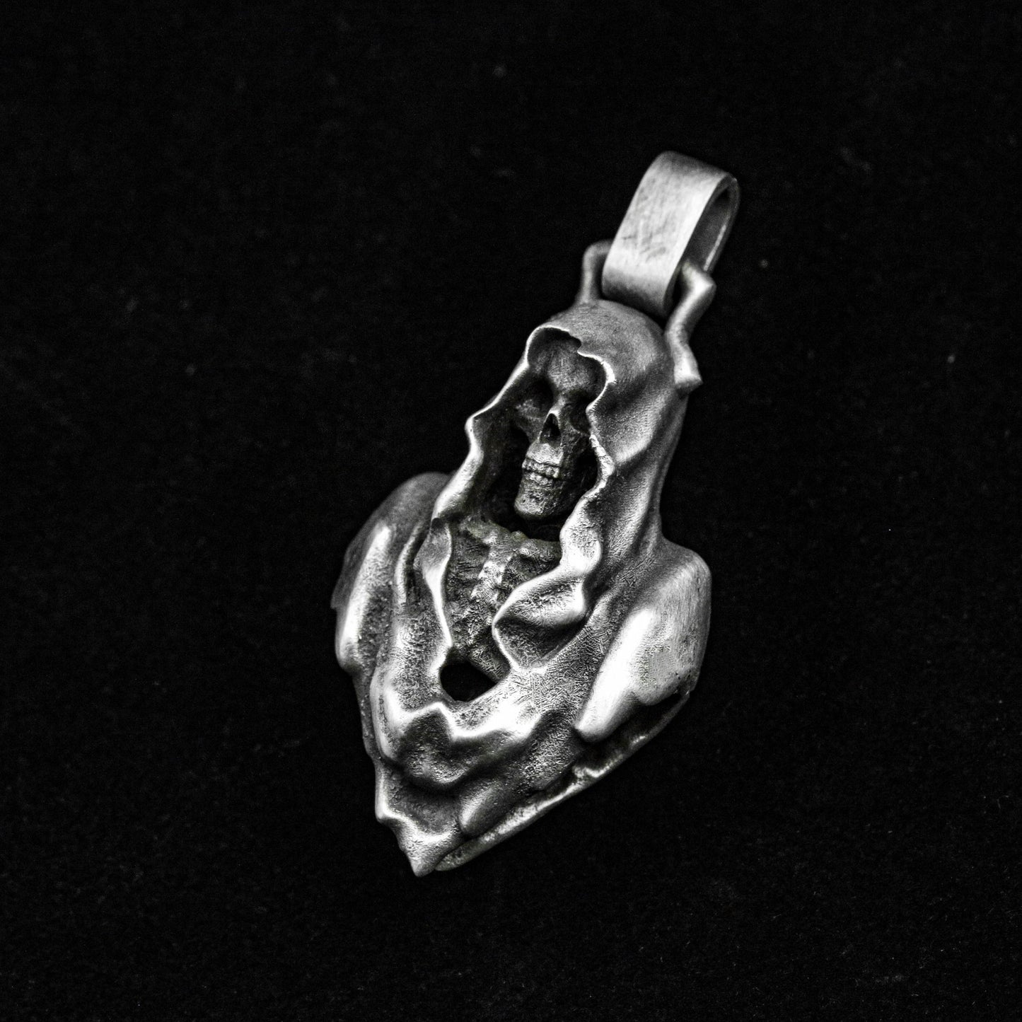 Gothic Necklace - Skull Silver Necklace - 925 Silver Skull Pendant - Mystery Gift - Large Pendant - Smile Silver Jewelry - Artisan Made