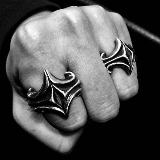 Silver couple cross ring-personal creative silver ring-craftsman-made-men's cross ring-women's jewelry