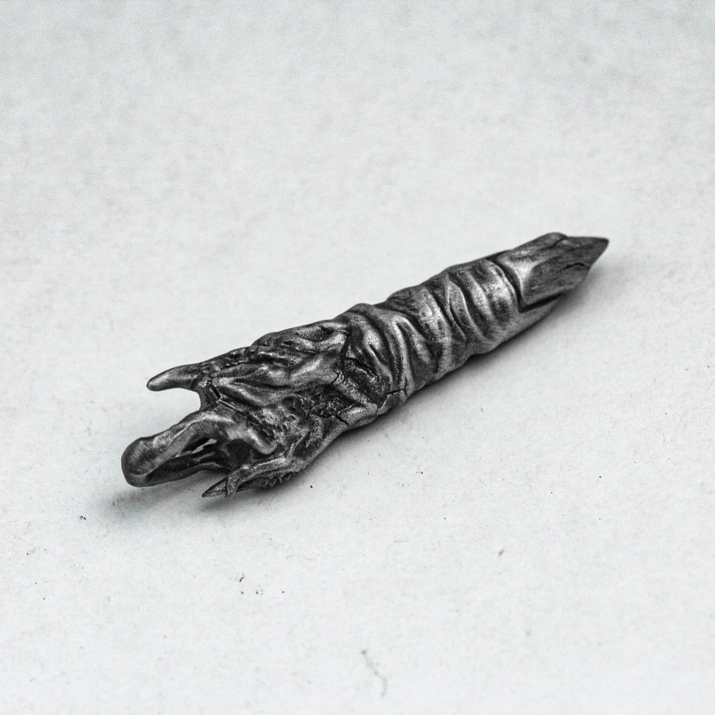 Devil Finger Necklace-Silver Necklace-Hand-Cast Jewelry-One Finger Pendant-Oxidation Jewelry-