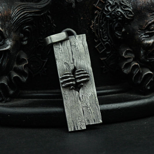925 silver crypt door pendant, vampire pendant, ghost hand jewelry