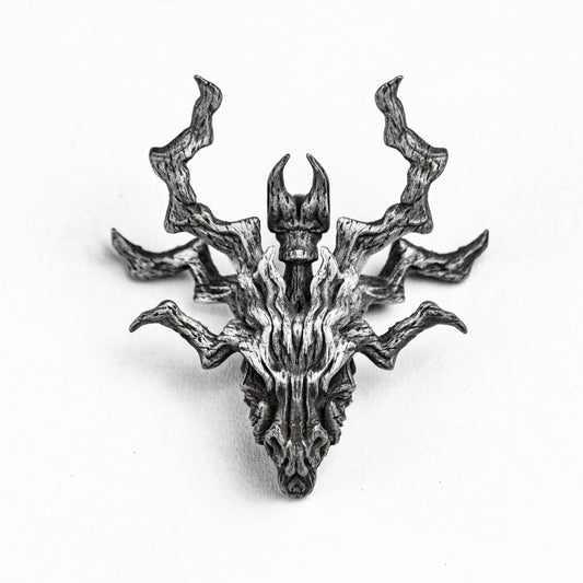 Deadwood Pendant - Wooden Dragon Necklace - Antique Silver Jewelry - Hand Carved Dragon - Silver Pendant - Silver Warrior Jewelry