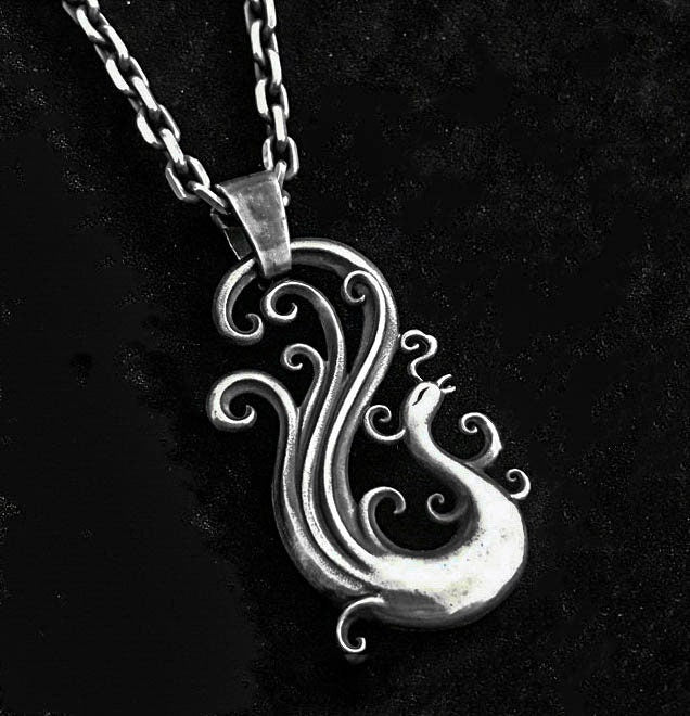 Phoenix Silver Pendant - Unisex Jewelry - Sterling Silver Phoenix Necklace - Couple Sterling Silver Necklace