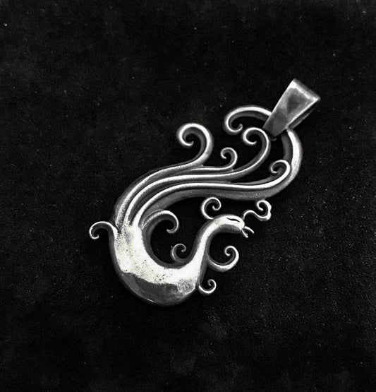 Phoenix Silver Pendant - Unisex Jewelry - Sterling Silver Phoenix Necklace - Couple Sterling Silver Necklace