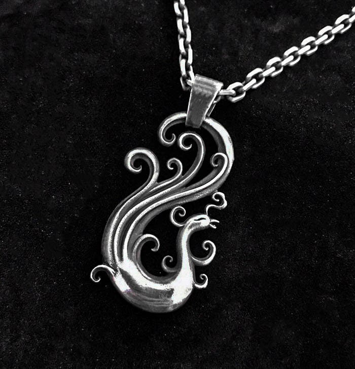 Phoenix Silver Pendant - Unisex Jewelry - Sterling Silver Phoenix Necklace - Couple Sterling Silver Necklace