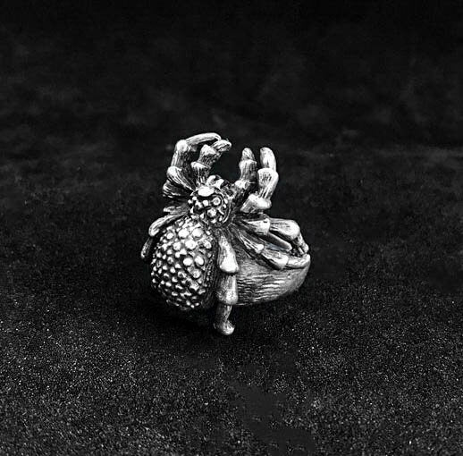 Spider Ring - Gift For Him - 925 Sterling Silver - Hand Cast Jewelry - Rings For Men - Vintage Creative Jewelry