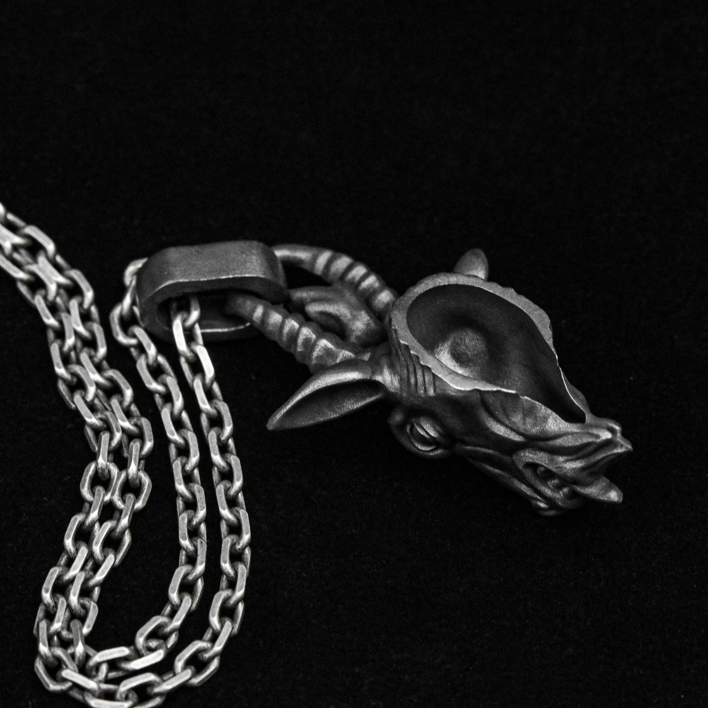 Goat Pendant - Sheep Skull Jewelry - 925 Sterling Silver Cross Pendant - Gothic Necklace - Skull Pendant - Human Skull Jewelry