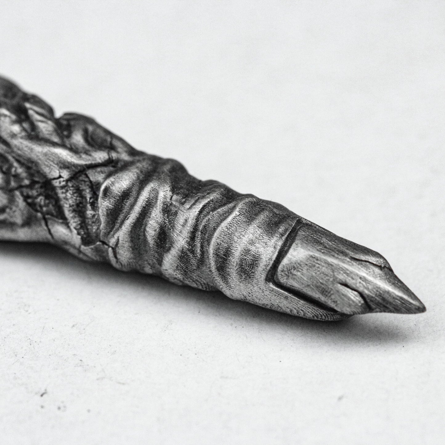 Devil Finger Necklace-Silver Necklace-Hand-Cast Jewelry-One Finger Pendant-Oxidation Jewelry-