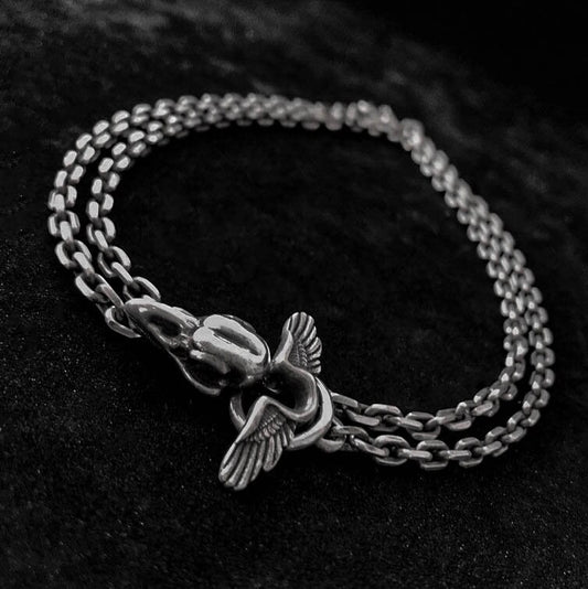 4mm Taijiao Chain-Sun God Bird Pendant-Sun God Bird Necklace-Silver Sweater Chain-Personality Gothic Necklace Unisex Necklace.