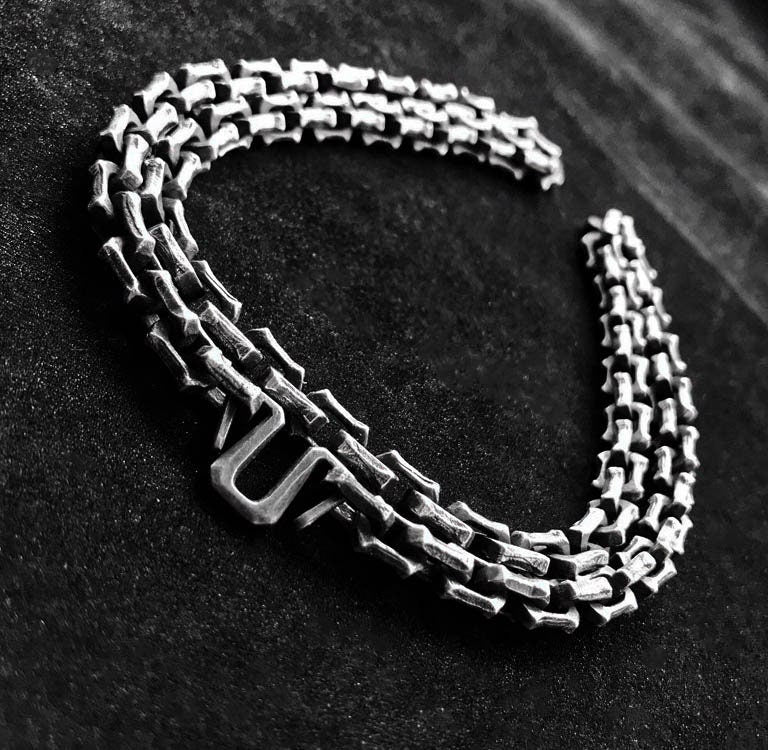 10mm angular necklace-silver chain-silver pendant-silver necklace-men's silver chain-adjustable size jewelry