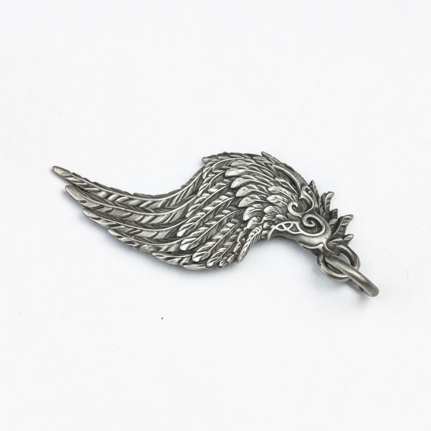 Solid 925 Sterling Silver Large Guardian Angel Wings Pendant, Protection Amulet