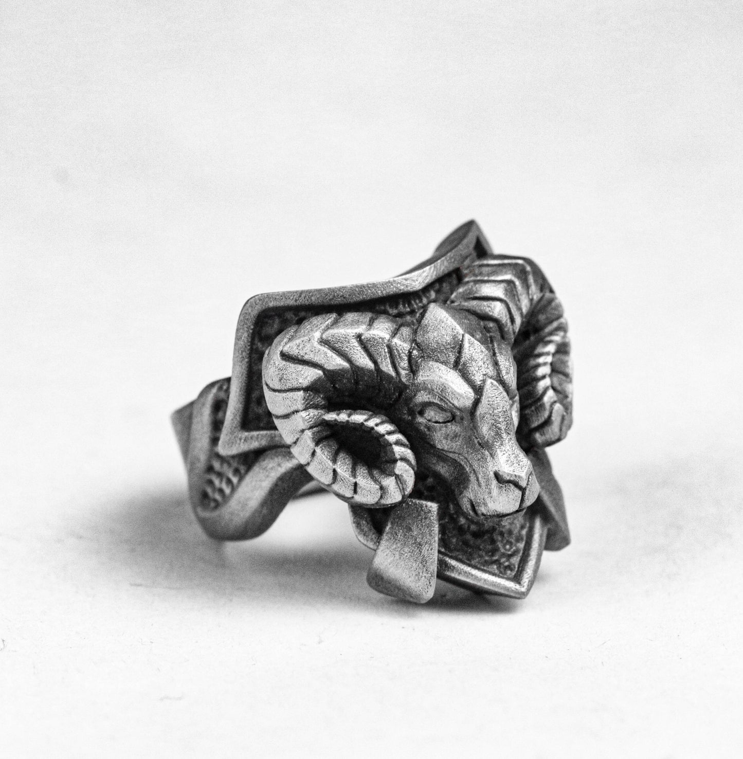 Sheep Head Ring - Silver Ring - Billy Goat Jewelry - Men's Gifts - Handmade - Oxidation Jewelry