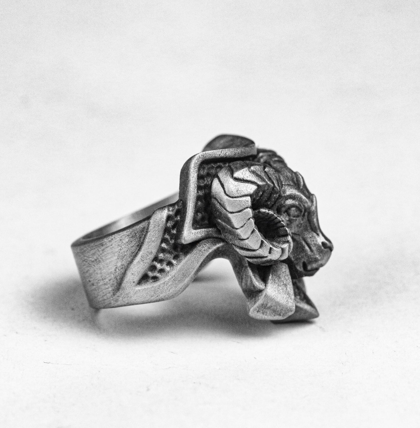 Sheep Head Ring - Silver Ring - Billy Goat Jewelry - Men's Gifts - Handmade - Oxidation Jewelry