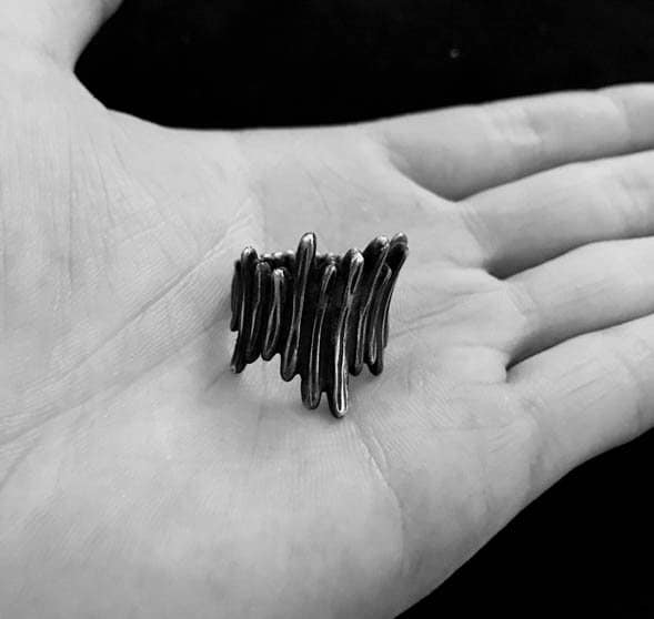 Deadwood Rings-Deadwood Jewelry-Gifts for Men-Handmade Oxidized Jewelry-Sterling Silver Jewelry