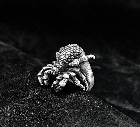 Spider Ring - Gift For Him - 925 Sterling Silver - Hand Cast Jewelry - Rings For Men - Vintage Creative Jewelry