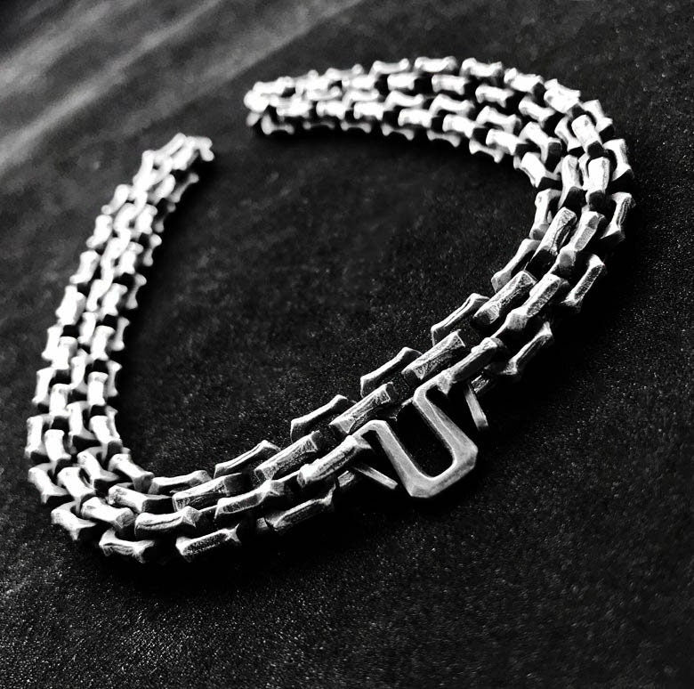 10mm angular necklace-silver chain-silver pendant-silver necklace-men's silver chain-adjustable size jewelry.