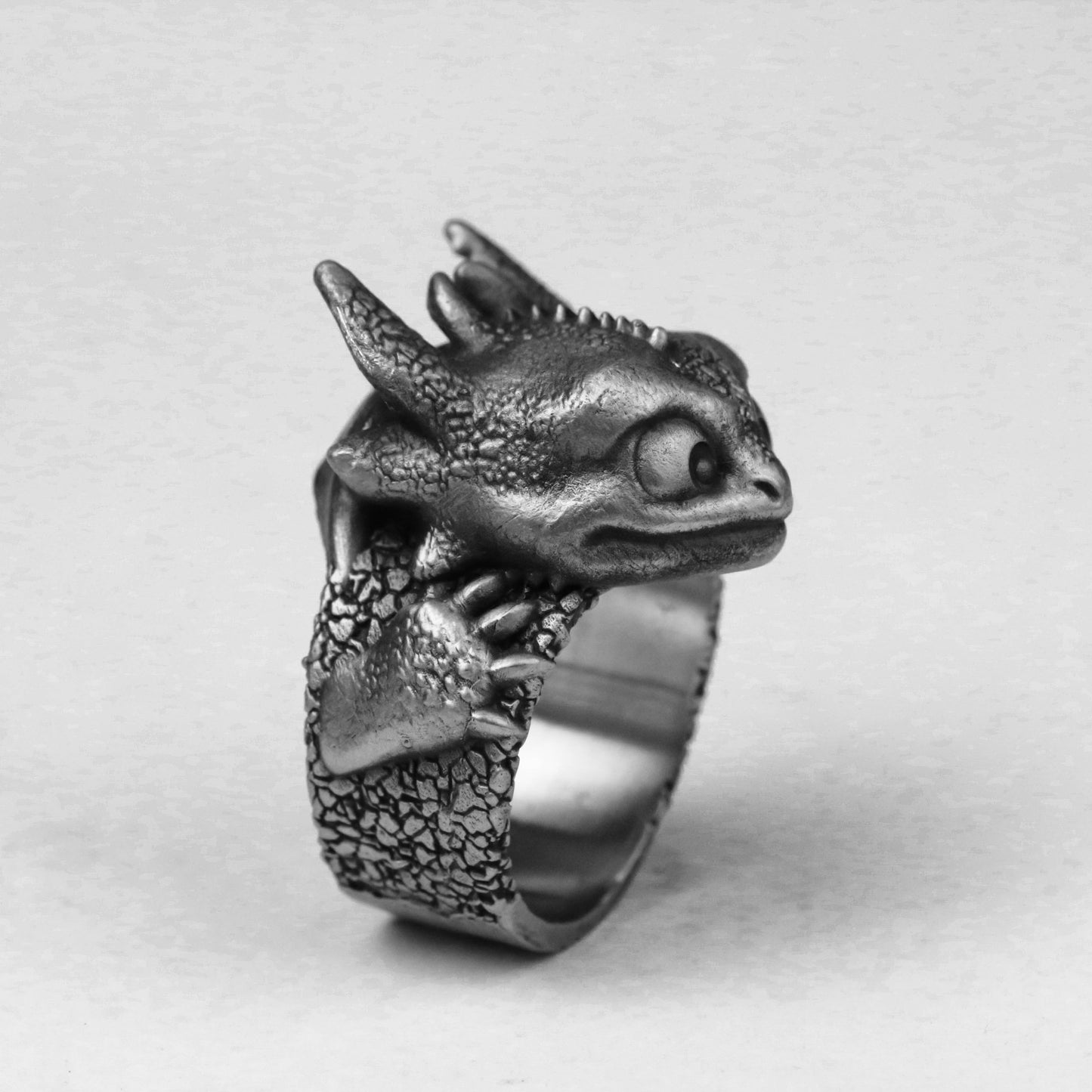 925 silver dragon ring, toothless night evil ring, brass dragon training master jewelry
