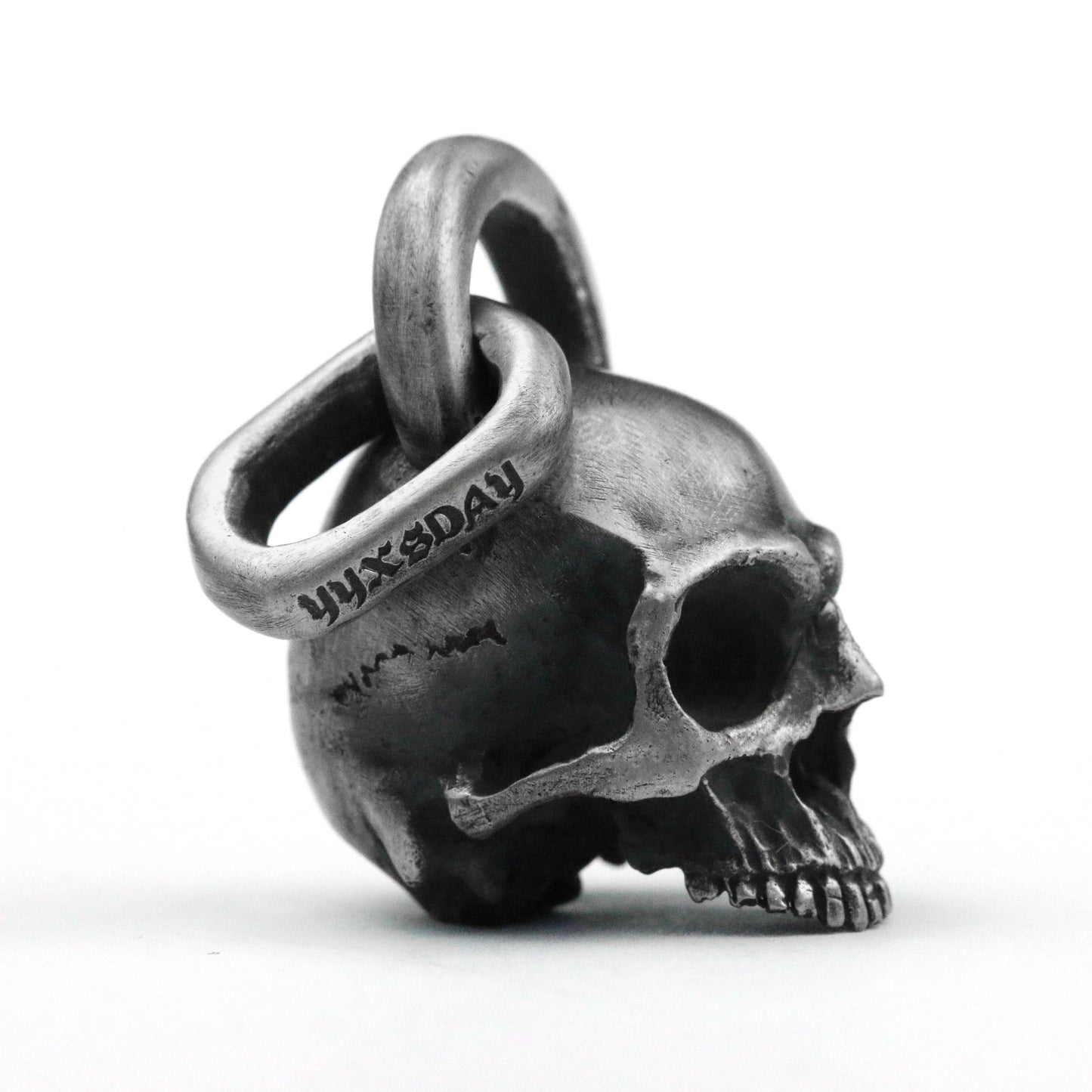925 silver skull pendant/gothic style pendant/Dark style skull pendant key chain pendant handmade jewelry