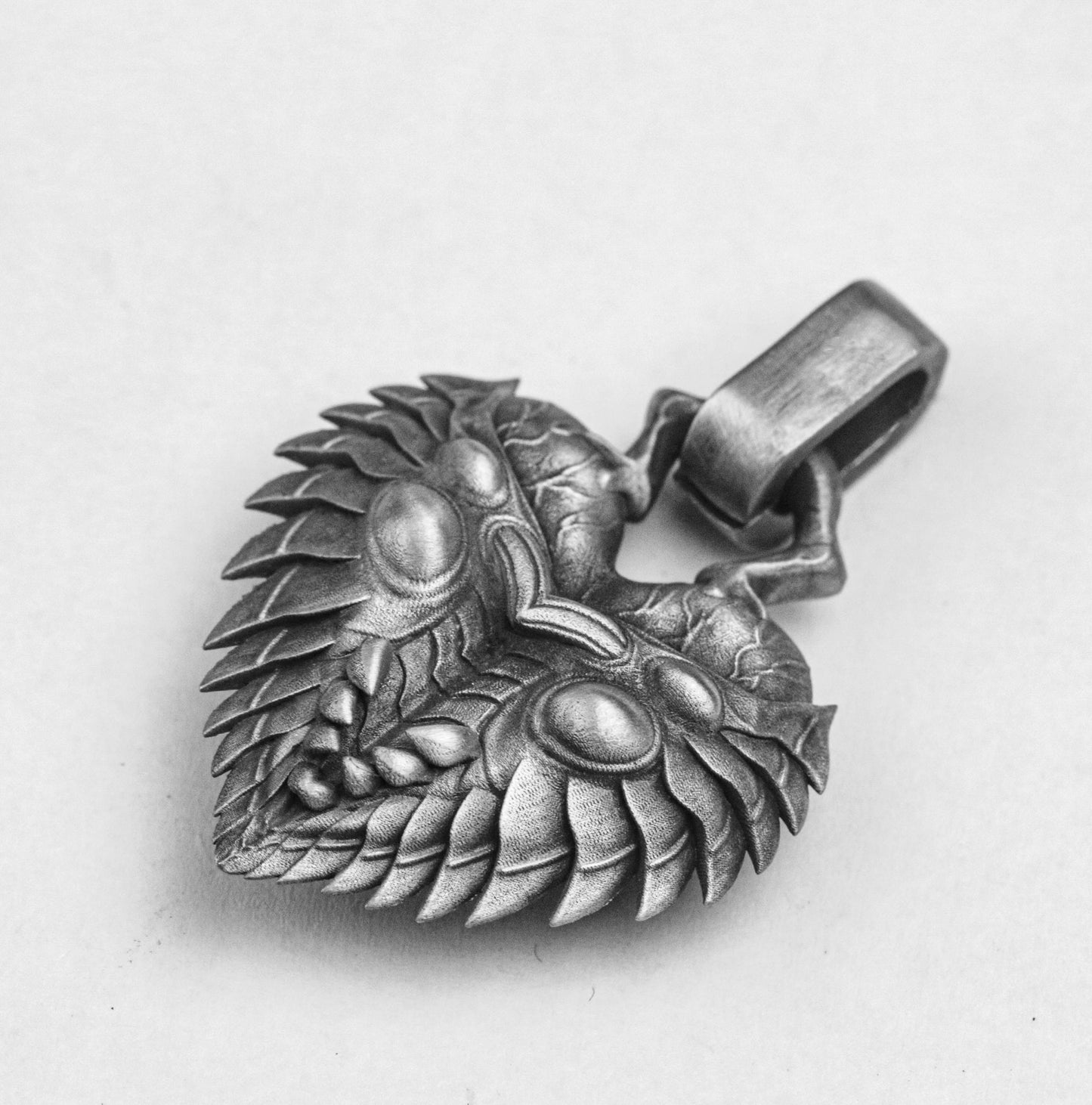 Scarab Pendant - Bug Heart Silver Pendant - Heart Necklace - Antique Silver Jewelry - Handmade Silver Necklace - Couple Pendant