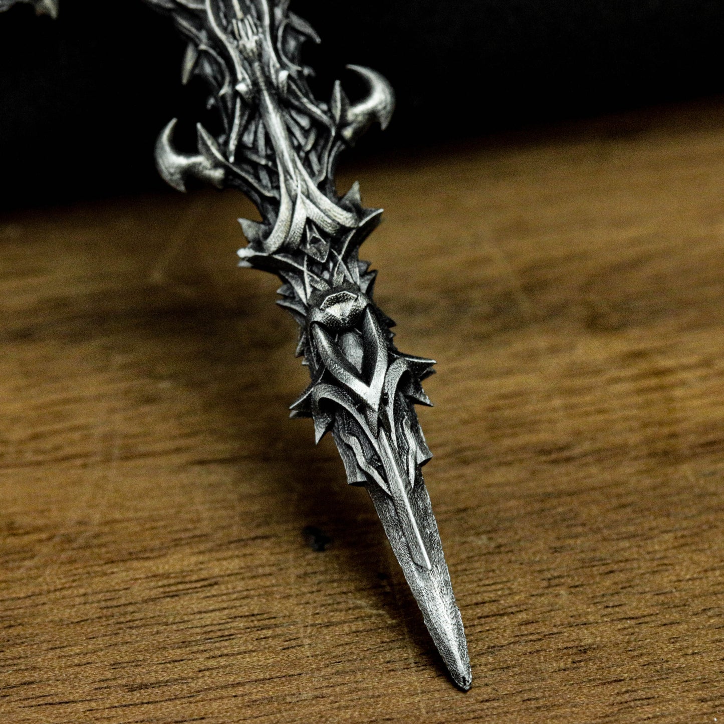 925 sterling silver skull cross pendant, skull cross necklace, thorny cross, totem cross pendant - handmade