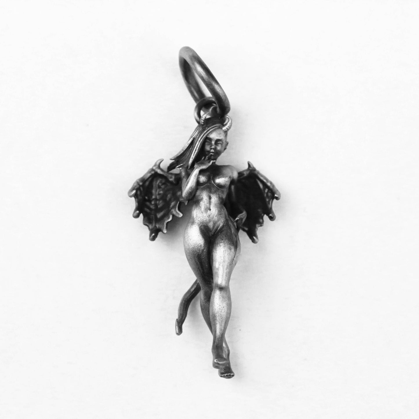 925 silver Demon pendant Retro Evil Angel Wings Pendant Necklace Demon Fallen Angel Goddess Gothic Wings Guardian Angel With Wings Jewelry