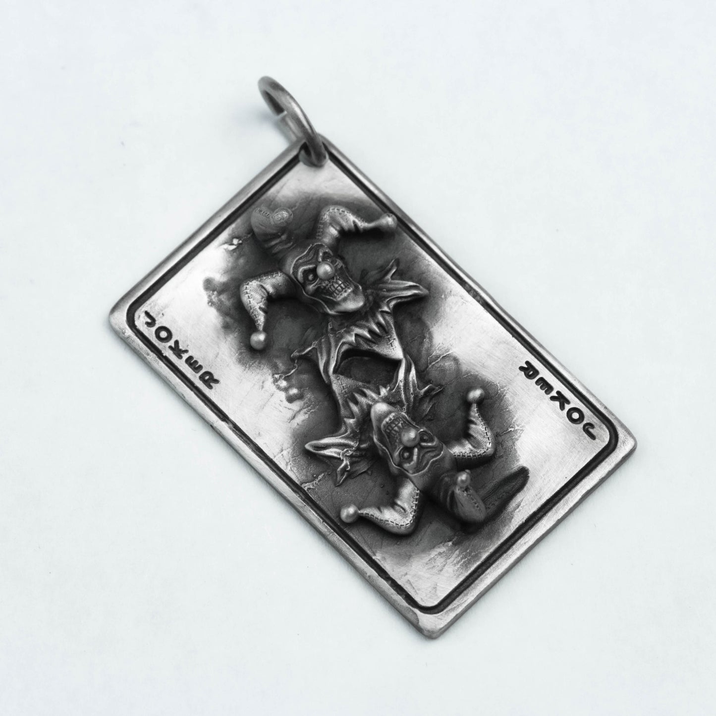 Poker Joker Face 925 Silver Pendant - Royal Card Game Collector's Necklace