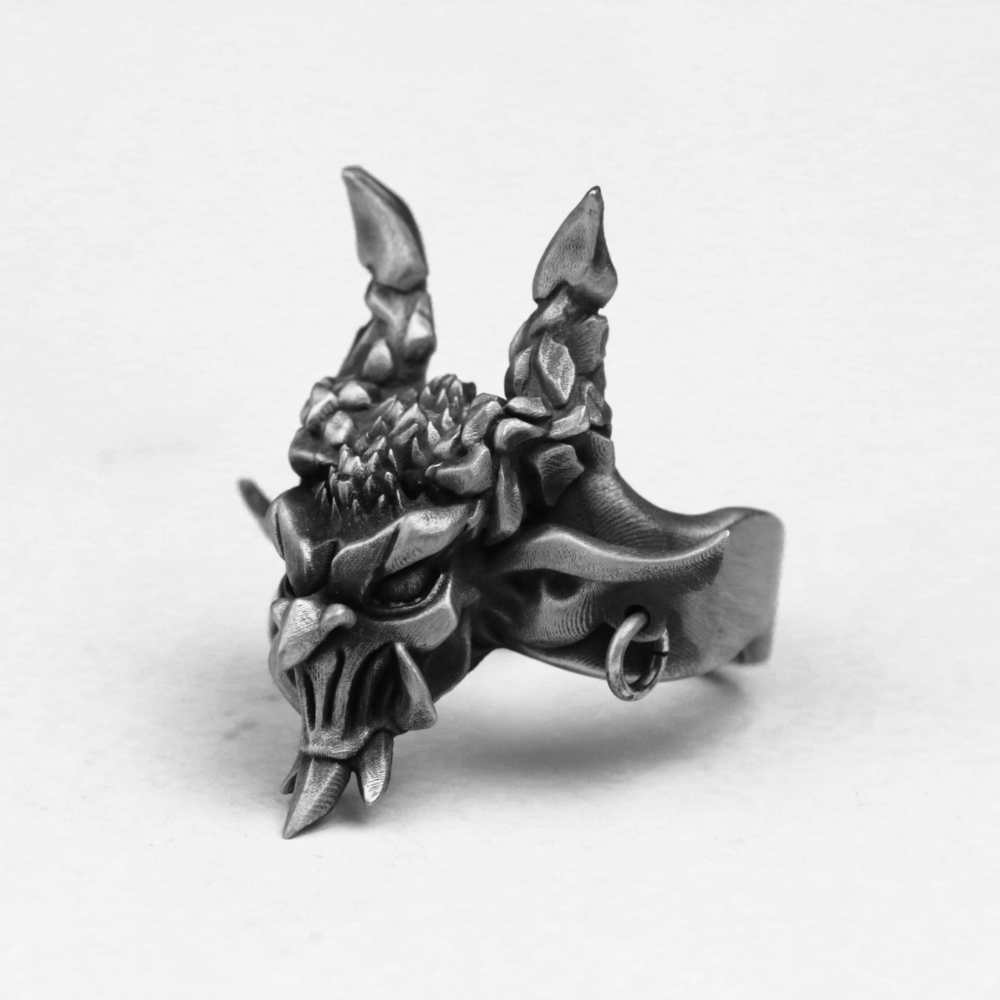 Screaming gargoyle 925 Silver Ring, Gothic Bat Ring Screaming Halloween silver Jewelry