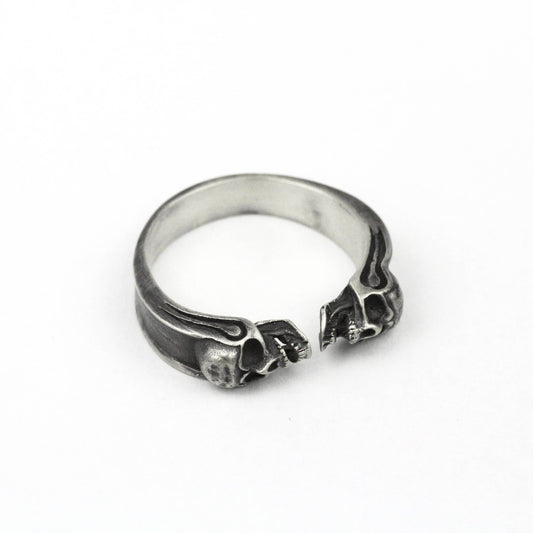 s925 Silver Skull Ring, Silver Skull Ring for Jewelry Making, Skull Ring, Adjustable Ring, Open Ring, Vintage Ring