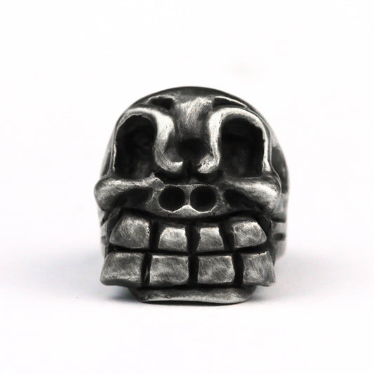 Big tooth skull ring, monster ring, ugly skull ring, brass handmade jewelry