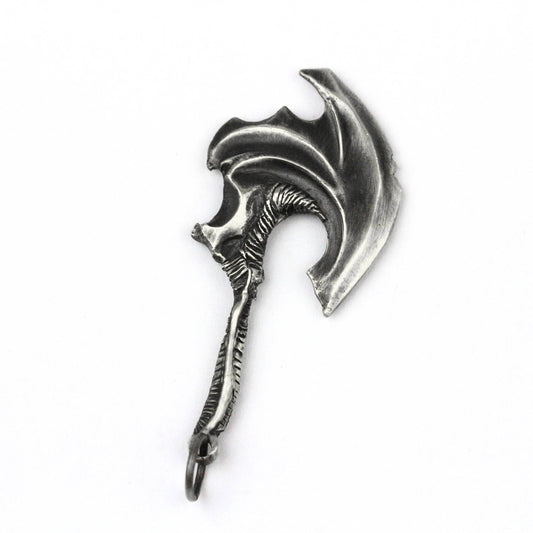 925 silver Viking axe pendant, Handcrafted Scandinavian War Axe Silver Neckalce, Ancient Viking Battle Axe Pendant, Silver Viking Dragon Axe